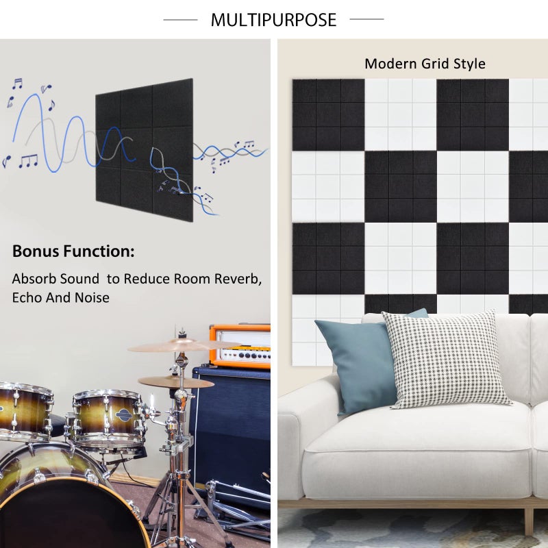 BXI Felt Bulletin Board - 12 X 12 X 3/8 Inches 6 Pcs Self-Adhesive Poster Cork Board with 30 Push Pins, Thick Pin Tiles Display Vision Board, Photo Picture Panels for Home Office Classroom Walls - Image 4